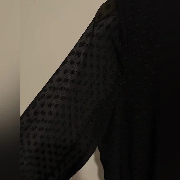 Express women's Long Sleeve Tiered Ruffle Short Black Dress 
size M - Picture 6 of 9